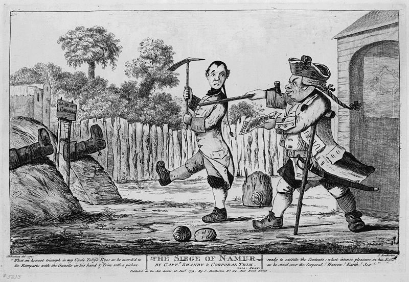 Dal Tristram Shandy, zio Toby e il suo servitore costruiscono l'assedio di Namur